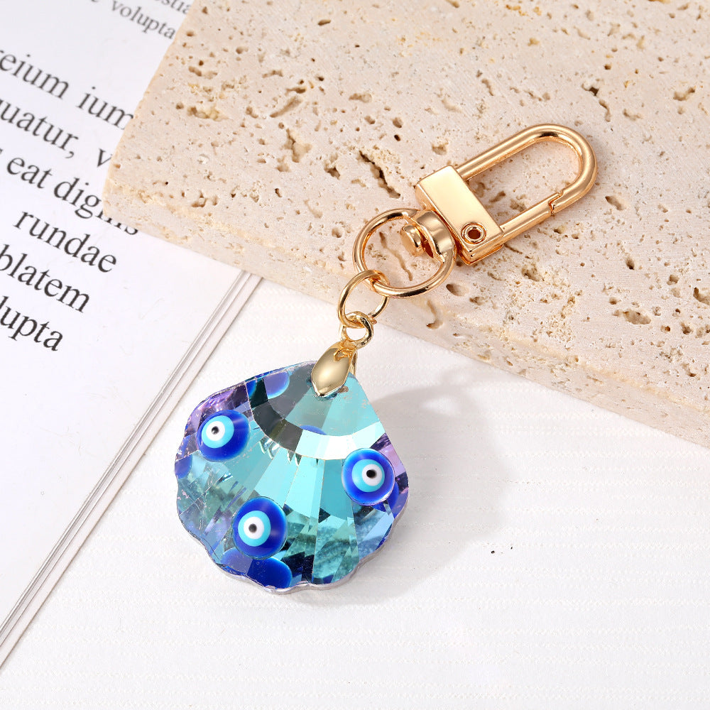 Wholesale 5pcs/pack Glass Drip Oil Love Shell Demon Eye Dazzling Blue Crystal